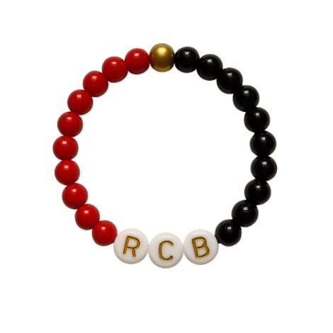 RCB Red & Black Beaded Bracelet
